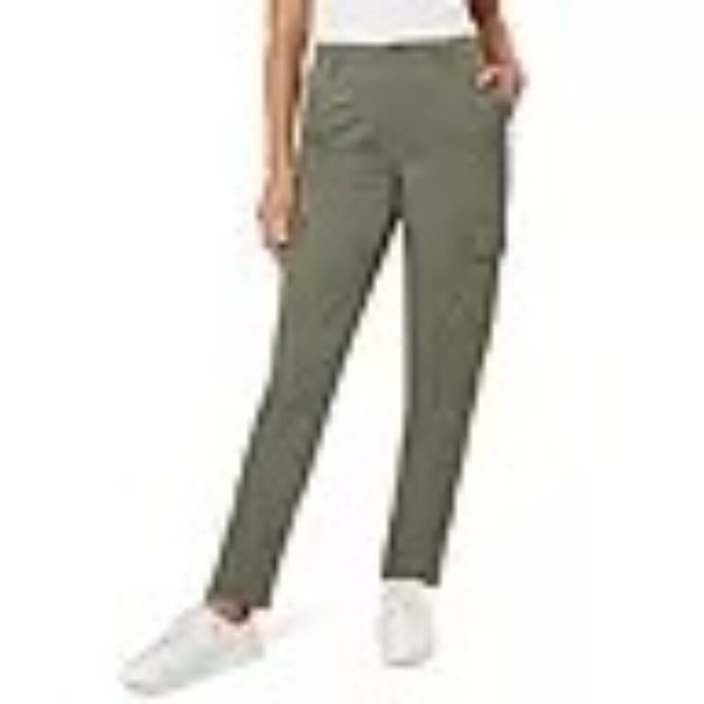 Lands' End Women's Cargo Fatigue Olive Chino‎ Pant Size 8 NWT